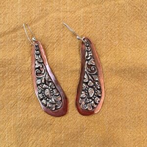Silver and copper earrings. Never worn.